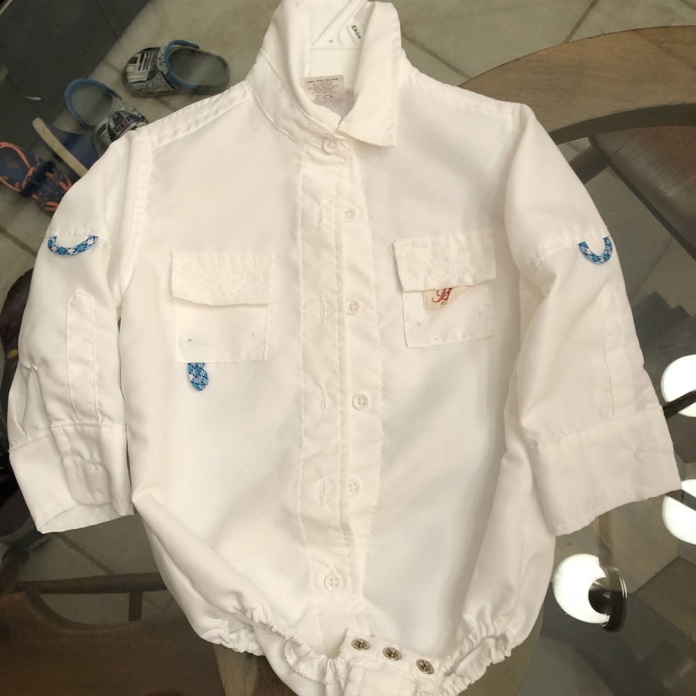 Bull Red Fishing onsie 24 months